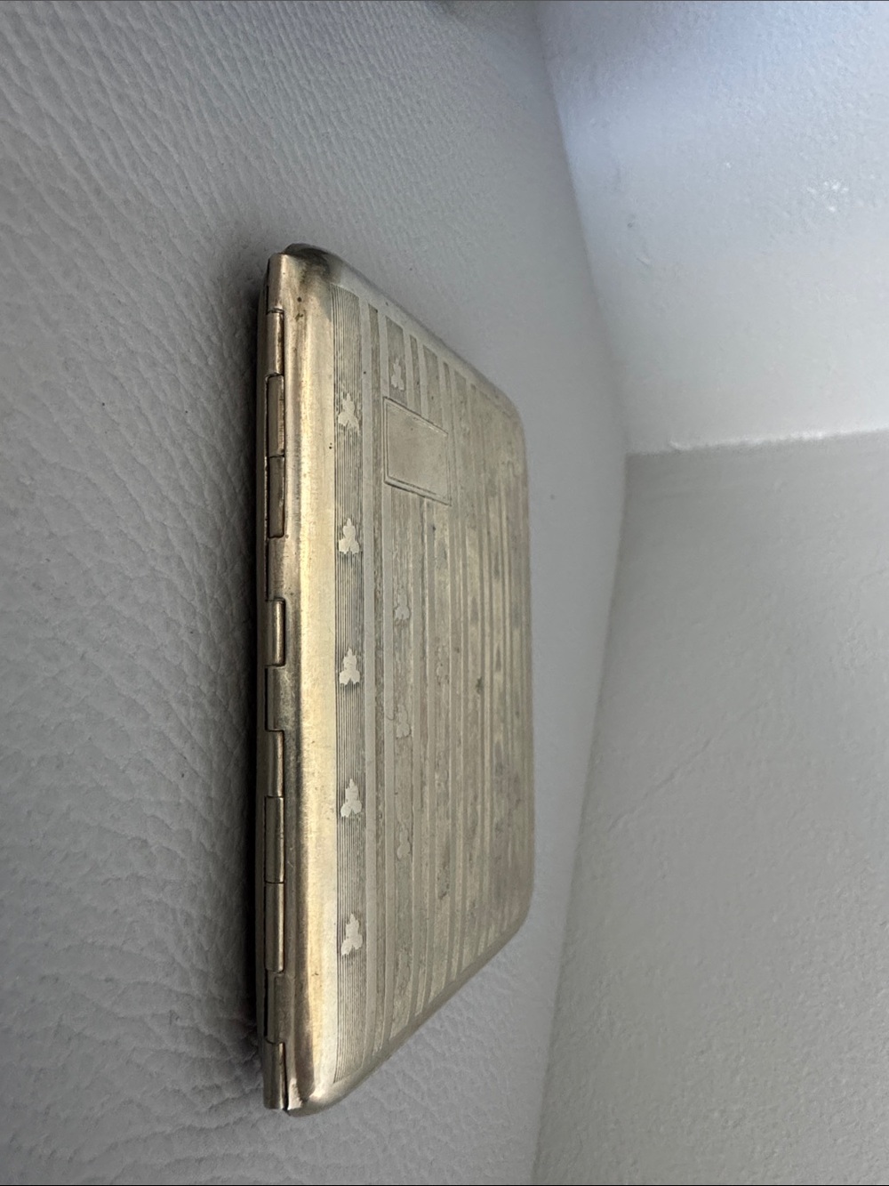 VINTAGE KLEVER KASE ART DECO NICKEL SILVER CIGARETTE CASE 1940’s - Picture 10 of 11